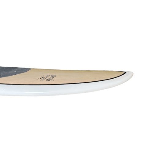 Tabla de surf blanca con dibujo blanco y negro